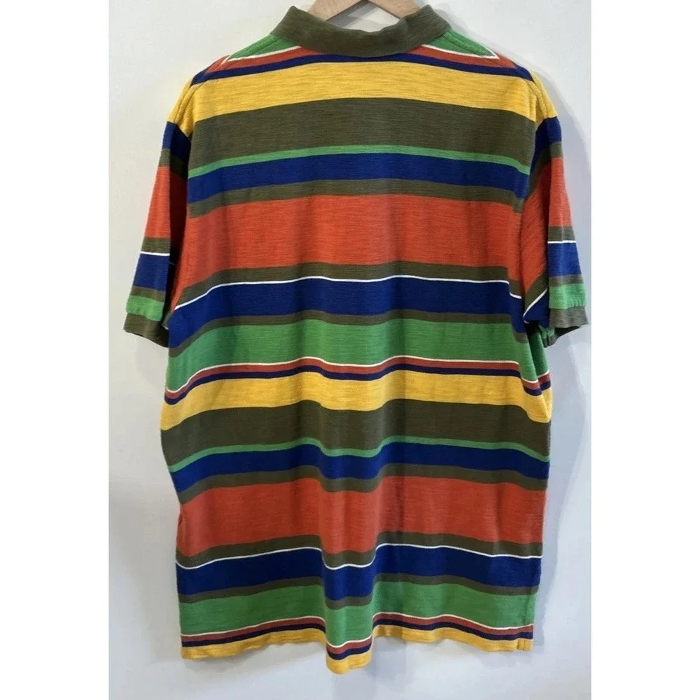 Mens Polo Ralph Lauren Polo Shirt Multicolor Striped Western Clean Textured XXL